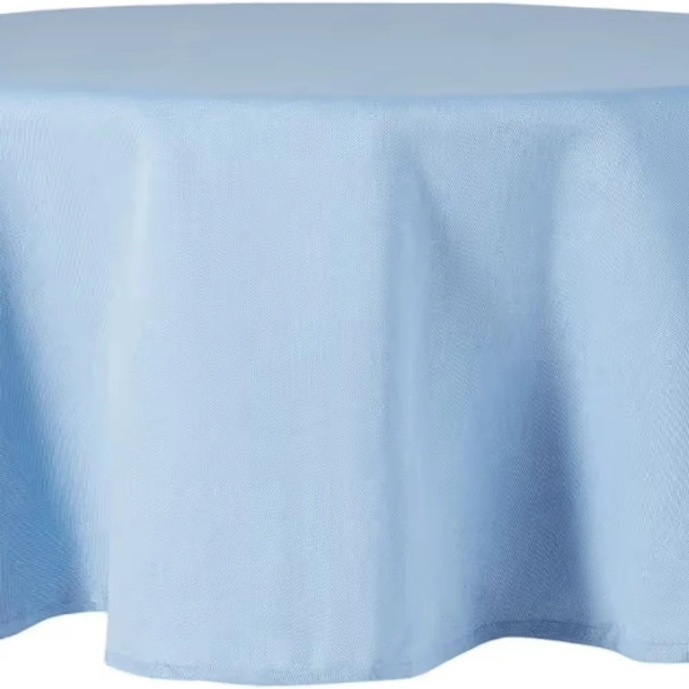 Margarita 70 in. W X 70 in. L Lapis Blue Textured Cotton Tablecloth - Picture 5 of 7